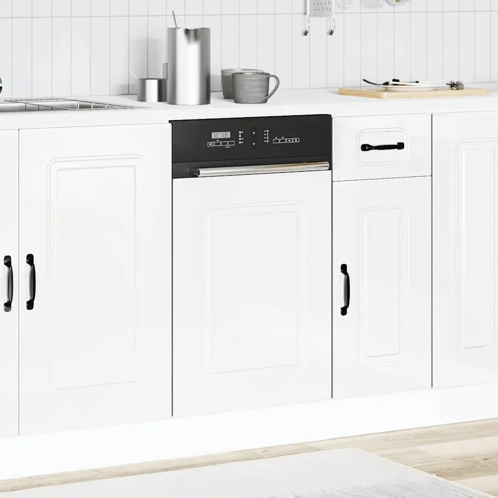 Dishwasher Front Panel Protective Engineered Wood High Gloss White 45x57cm
