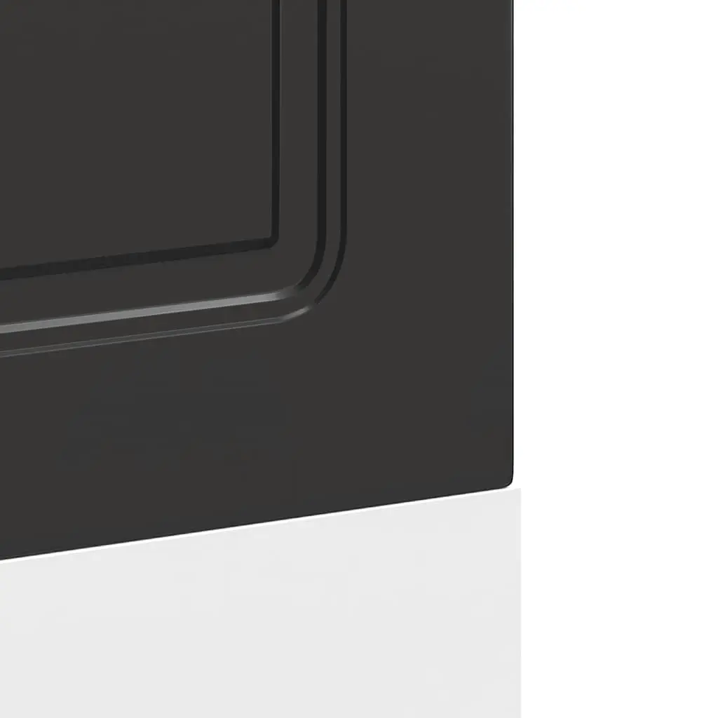 Dishwasher Cover Engineered Wood Black 60cm x 1.5cm x 57cm Moisture Resistant Kitchen Protection Panel