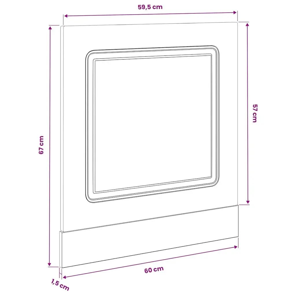 Dishwasher Cover Engineered Wood Black 60cm x 1.5cm x 57cm Moisture Resistant Kitchen Protection Panel