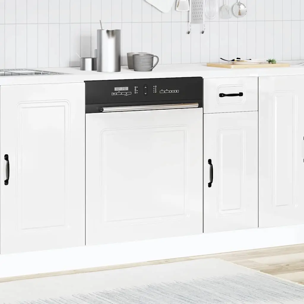 Dishwasher Panel Engineered Wood High Gloss White 60cm x 57cm