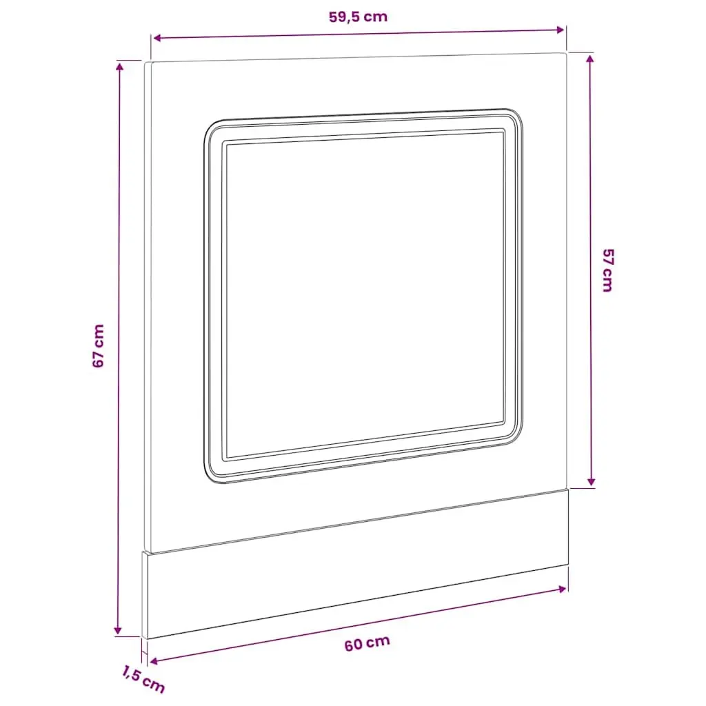 Dishwasher Panel Engineered Wood High Gloss White 60cm x 57cm