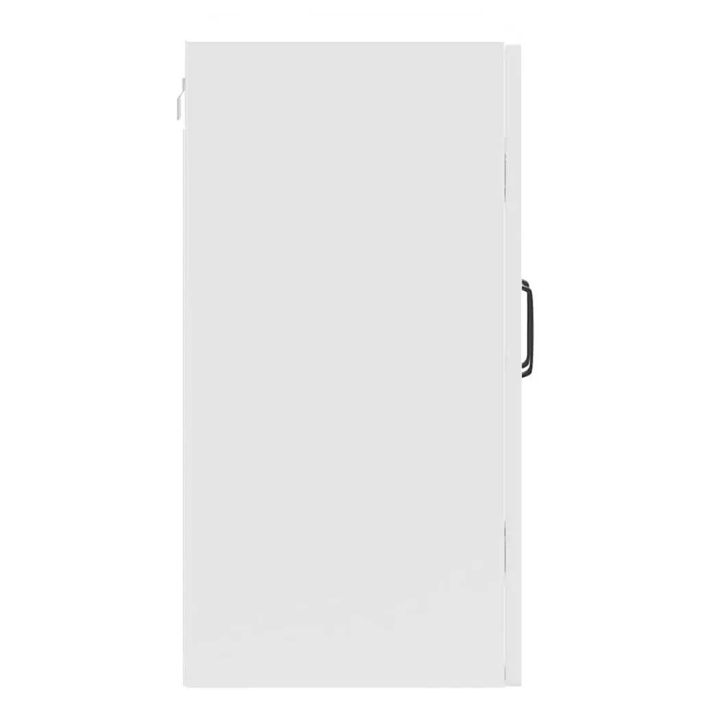 Kitchen Wall Cabinet Engineered Wood White Glass Door Storage Unit