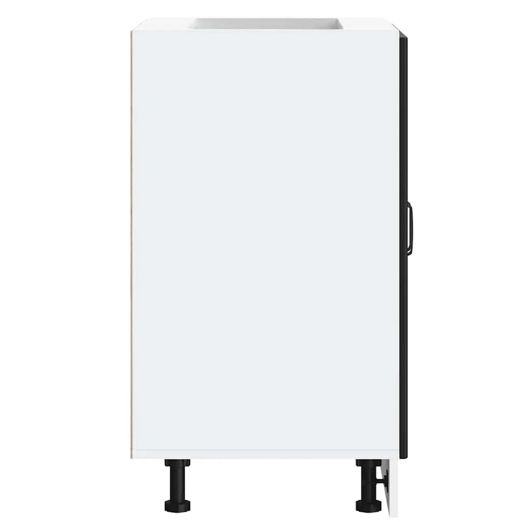 Black Sink Base Cabinet Engineered Wood Kitchen Cupboard with Doors