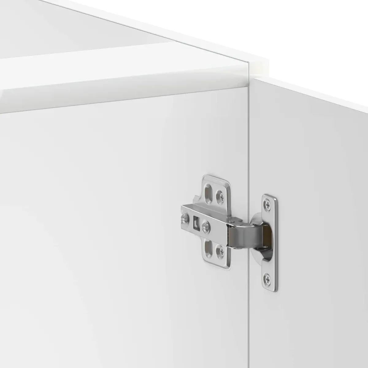 Kitchen Sink Base Cabinet Engineered Wood White High Gloss Storage Cupboard