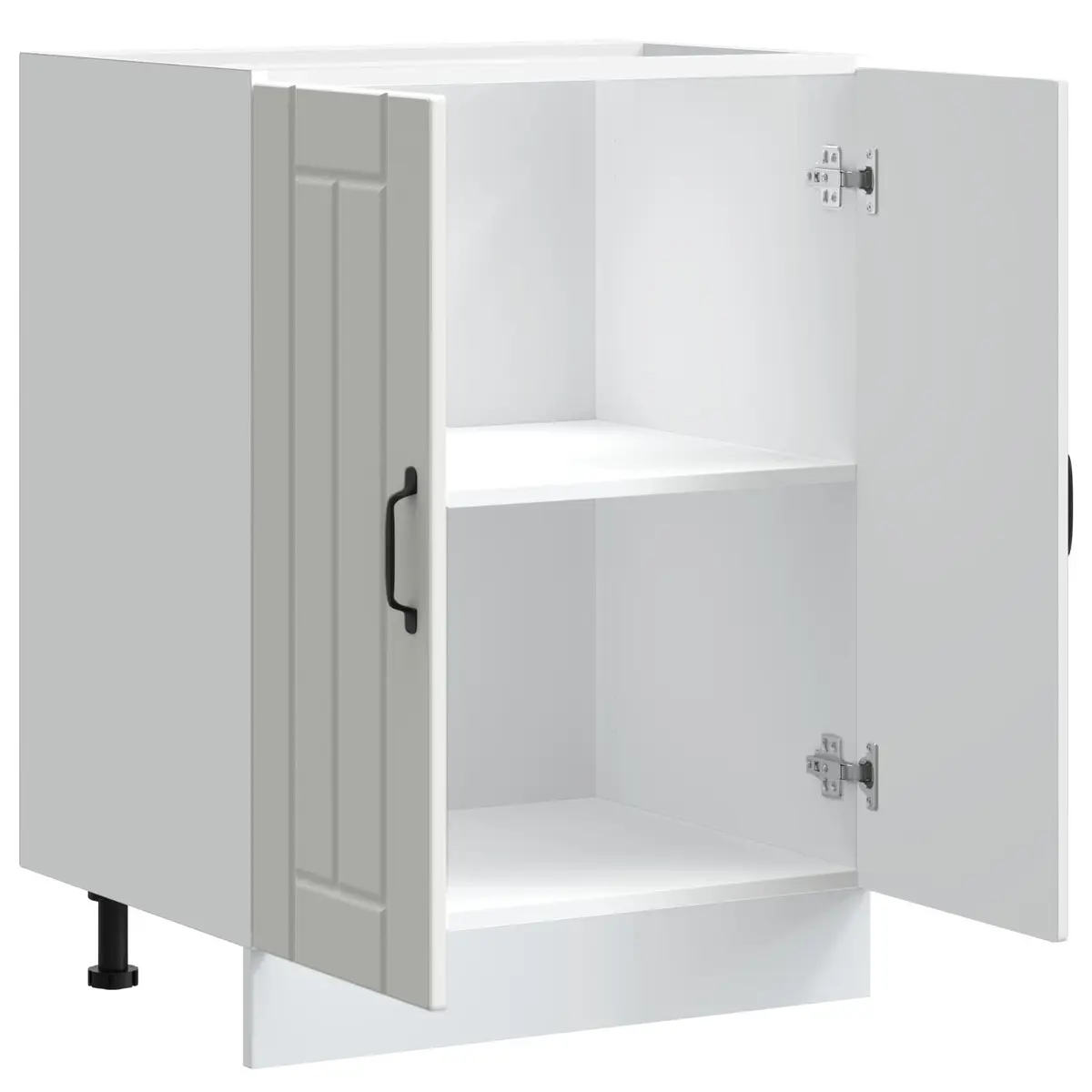 Kitchen Sink Base Cabinet Engineered Wood White High Gloss Storage Cupboard