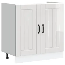 Functional White Sink Base Cabinet with Concealed Storage