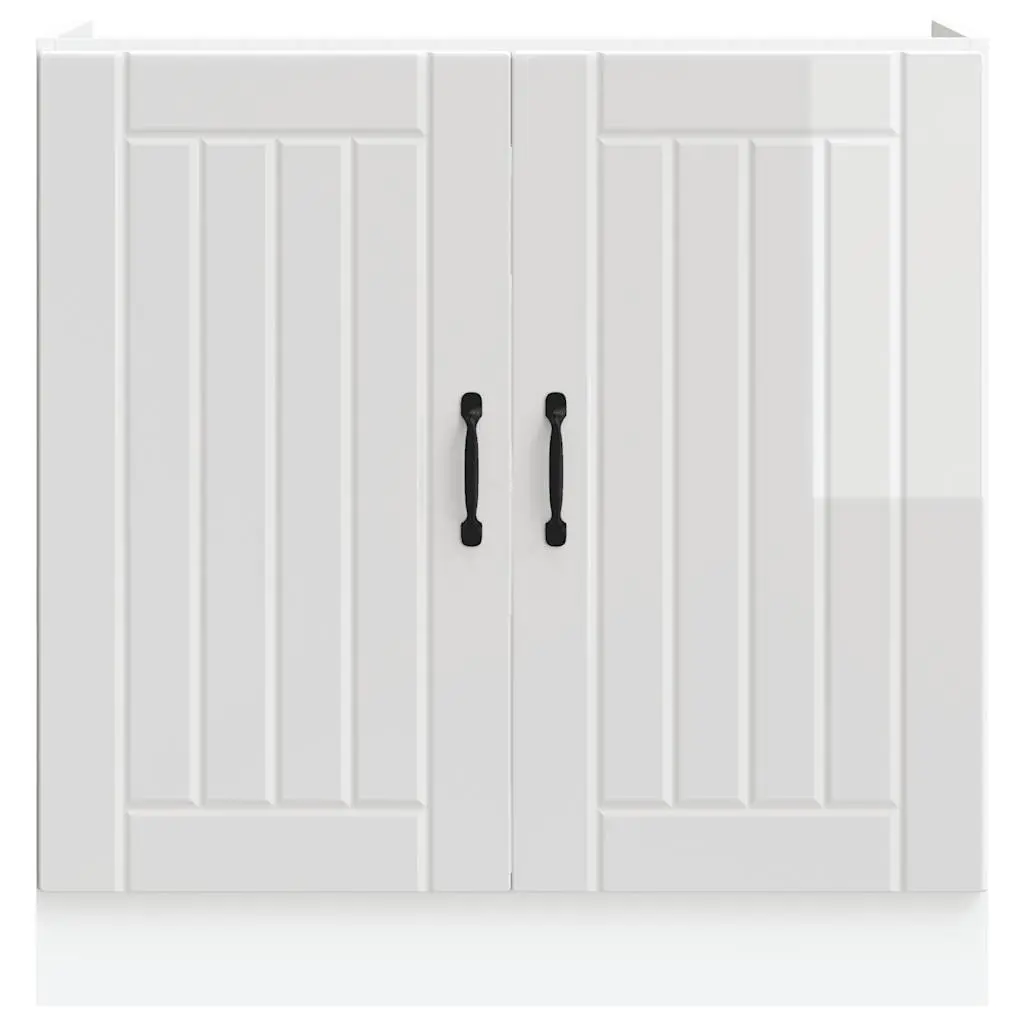 Sink Base Cabinet Engineered Wood White Adjustable Feet