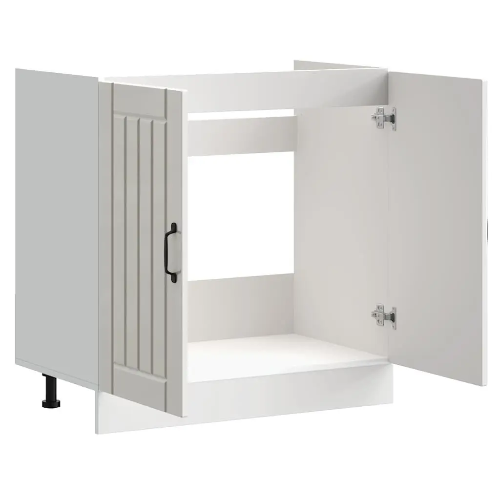 Sink Base Cabinet Engineered Wood White Adjustable Feet