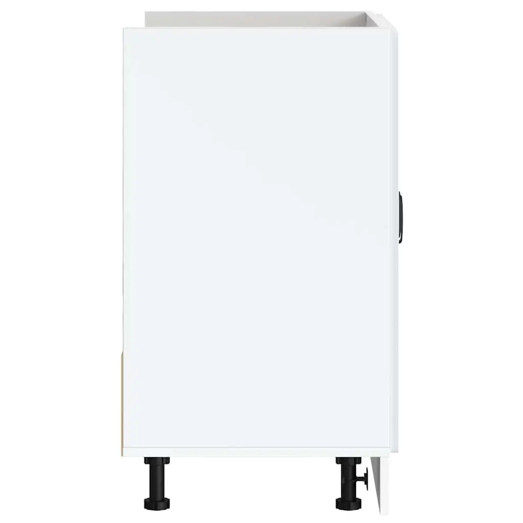 Sink Base Cabinet Engineered Wood White Adjustable Feet