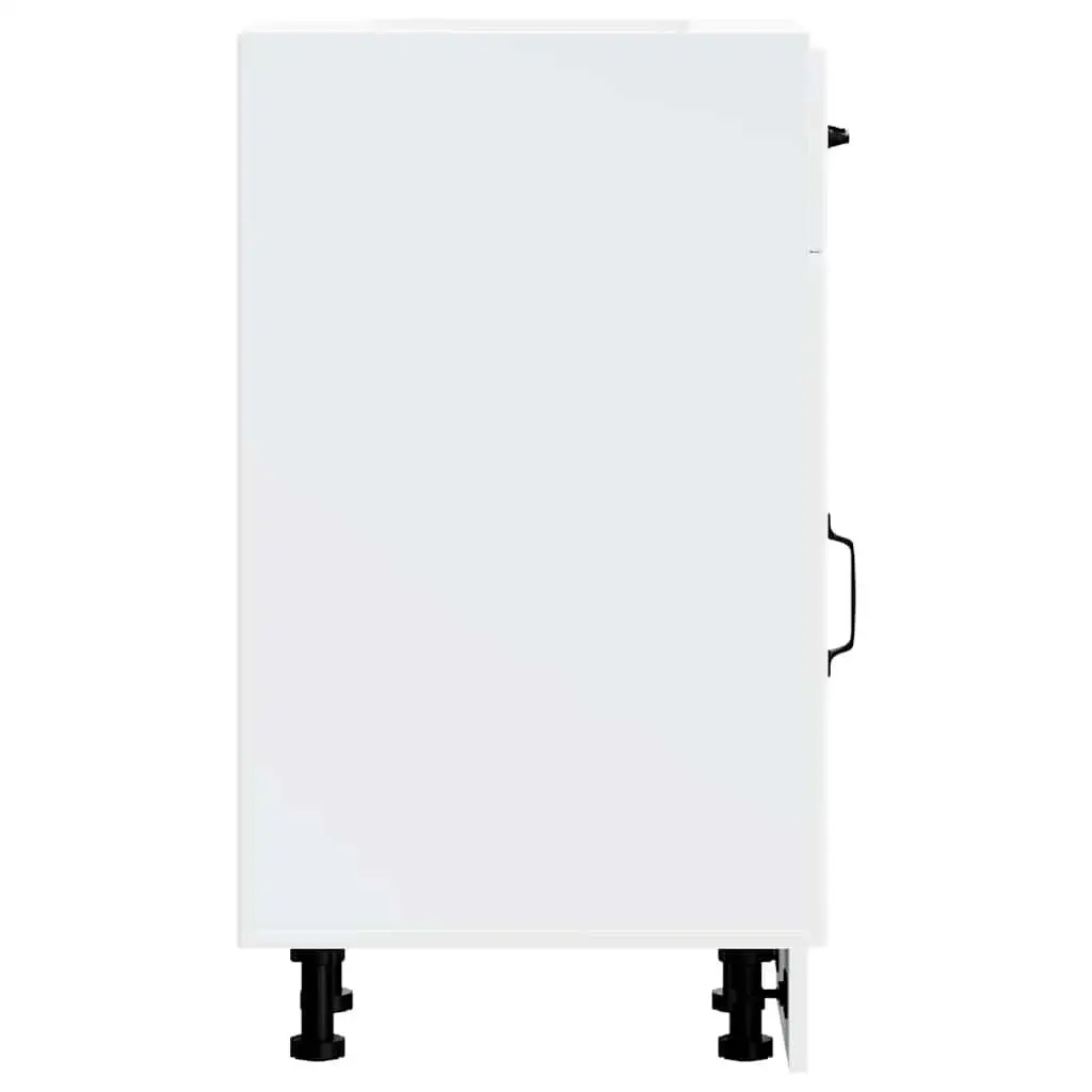 White Engineered Wood Kitchen Cabinet