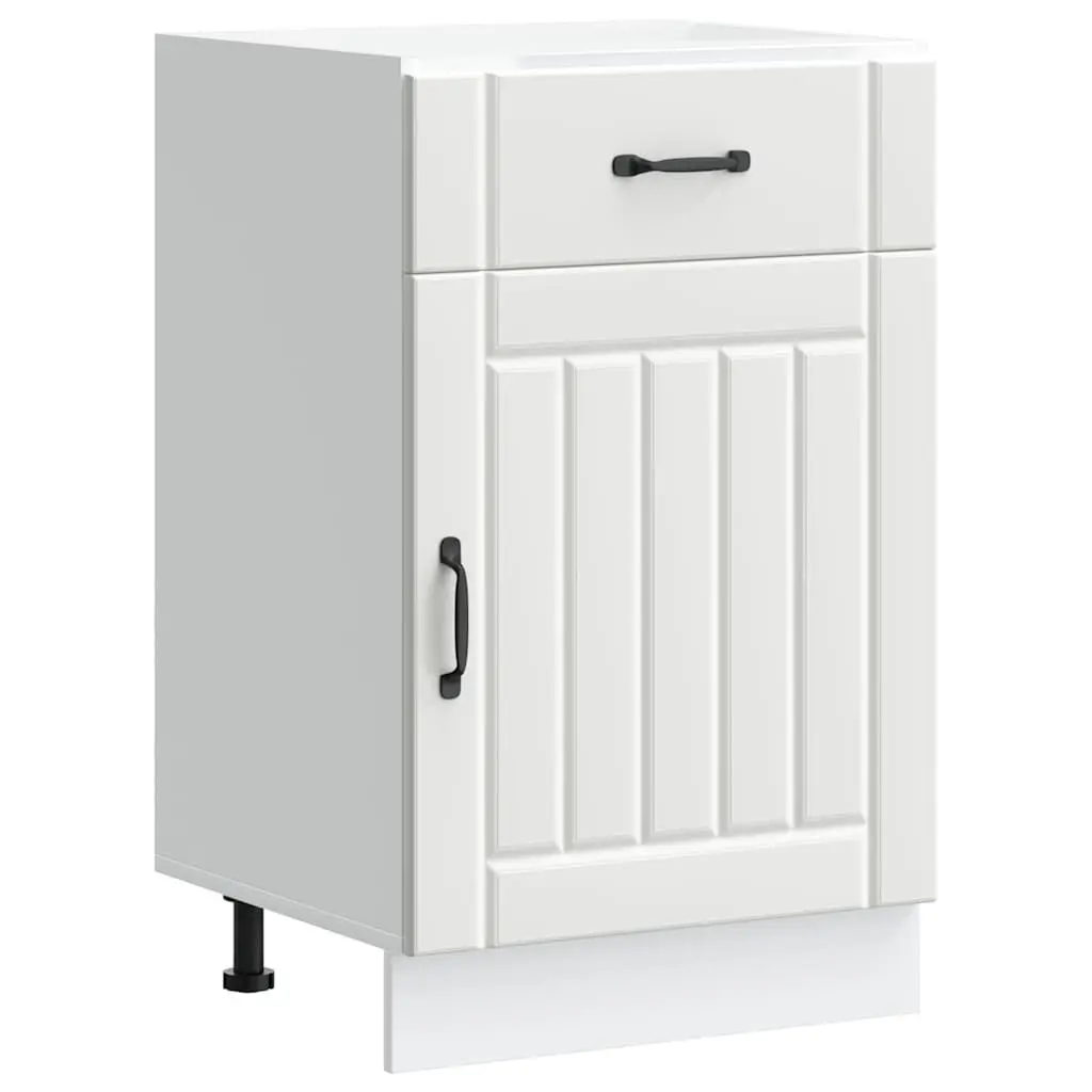 Kitchen Base Cabinet Engineered Wood White Storage Sink Cupboard