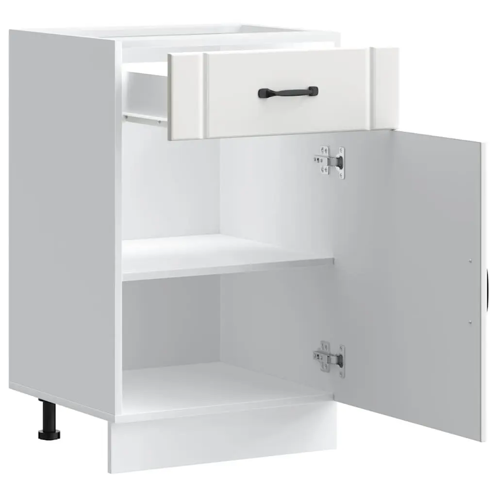 Kitchen Base Cabinet Engineered Wood White Storage Sink Cupboard