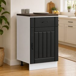 Functional Black Kitchen Base Cabinet with Storage