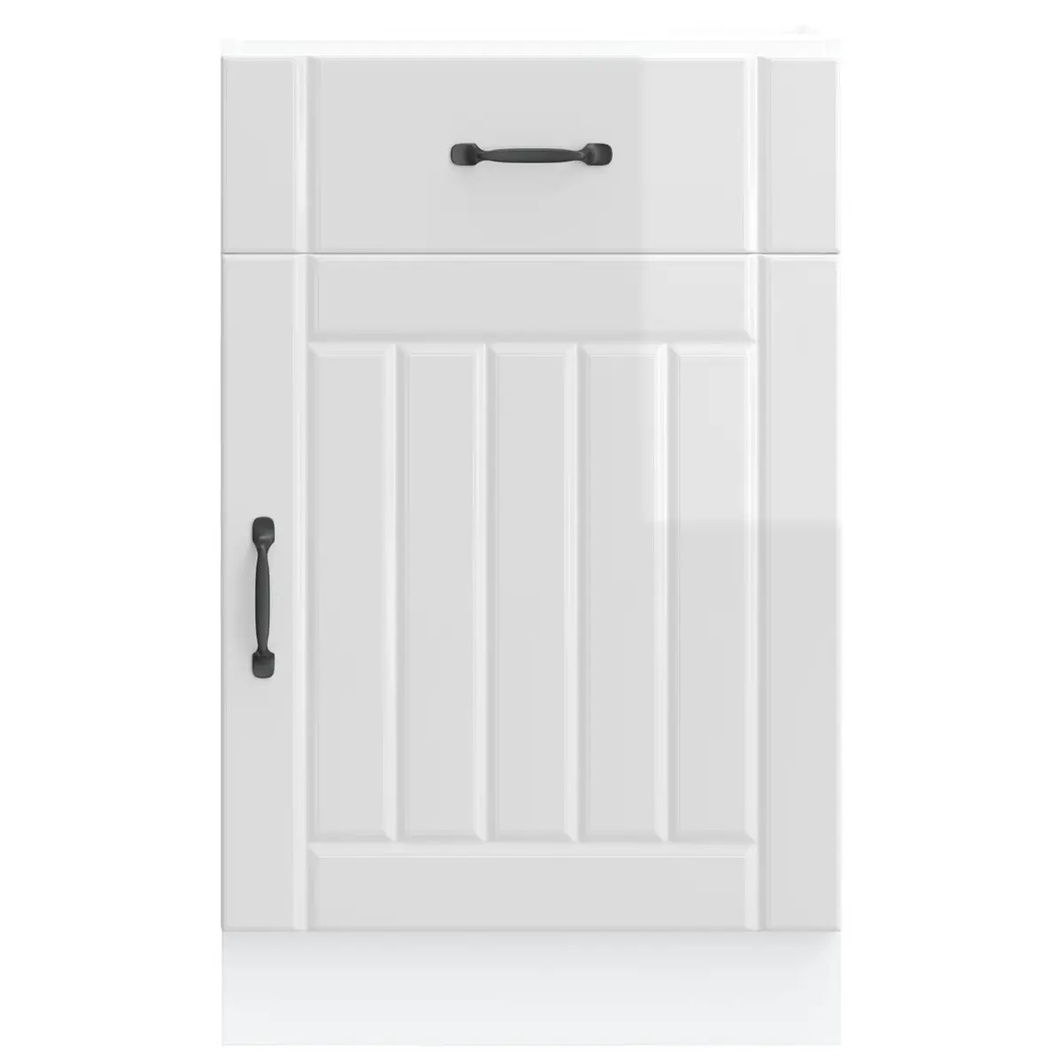 Kitchen Base Cabinet White High Gloss Engineered Wood Storage Sink Unit Doors