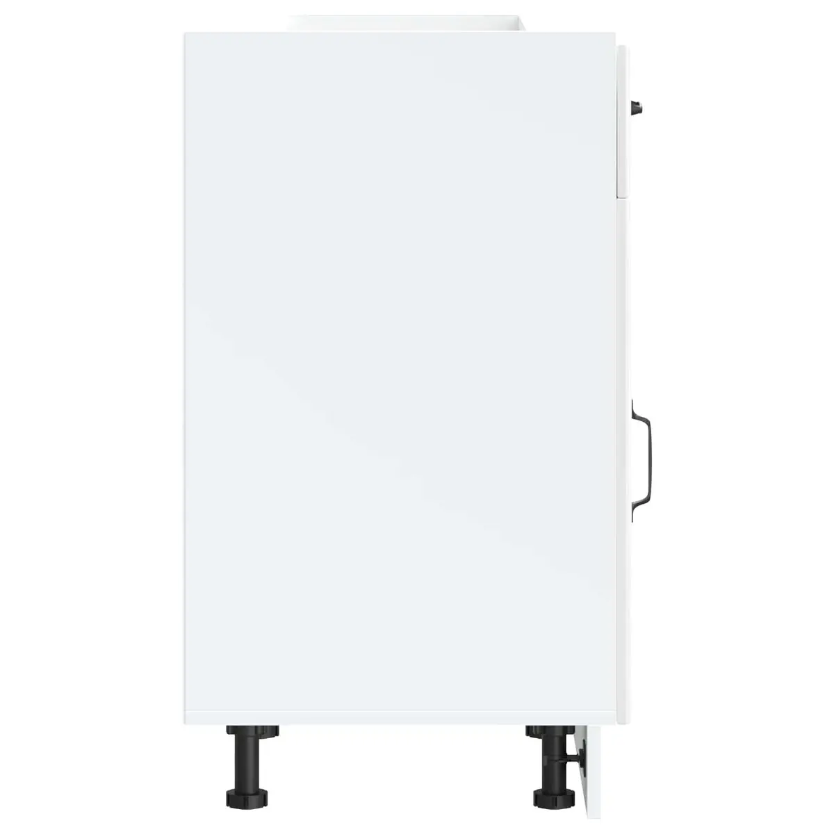 Kitchen Base Cabinet White High Gloss Engineered Wood Storage Sink Unit Doors