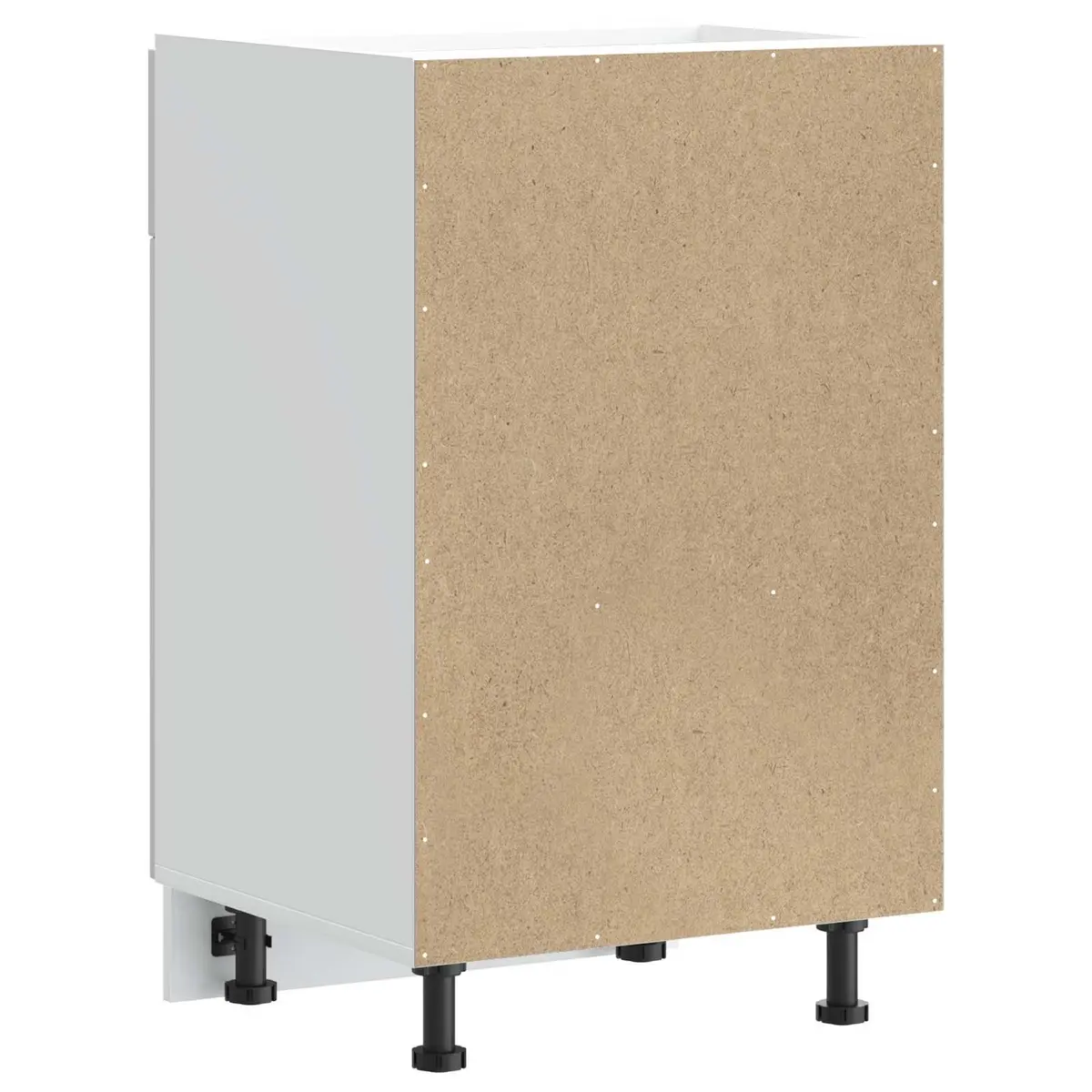 Kitchen Base Cabinet White High Gloss Engineered Wood Storage Sink Unit Doors