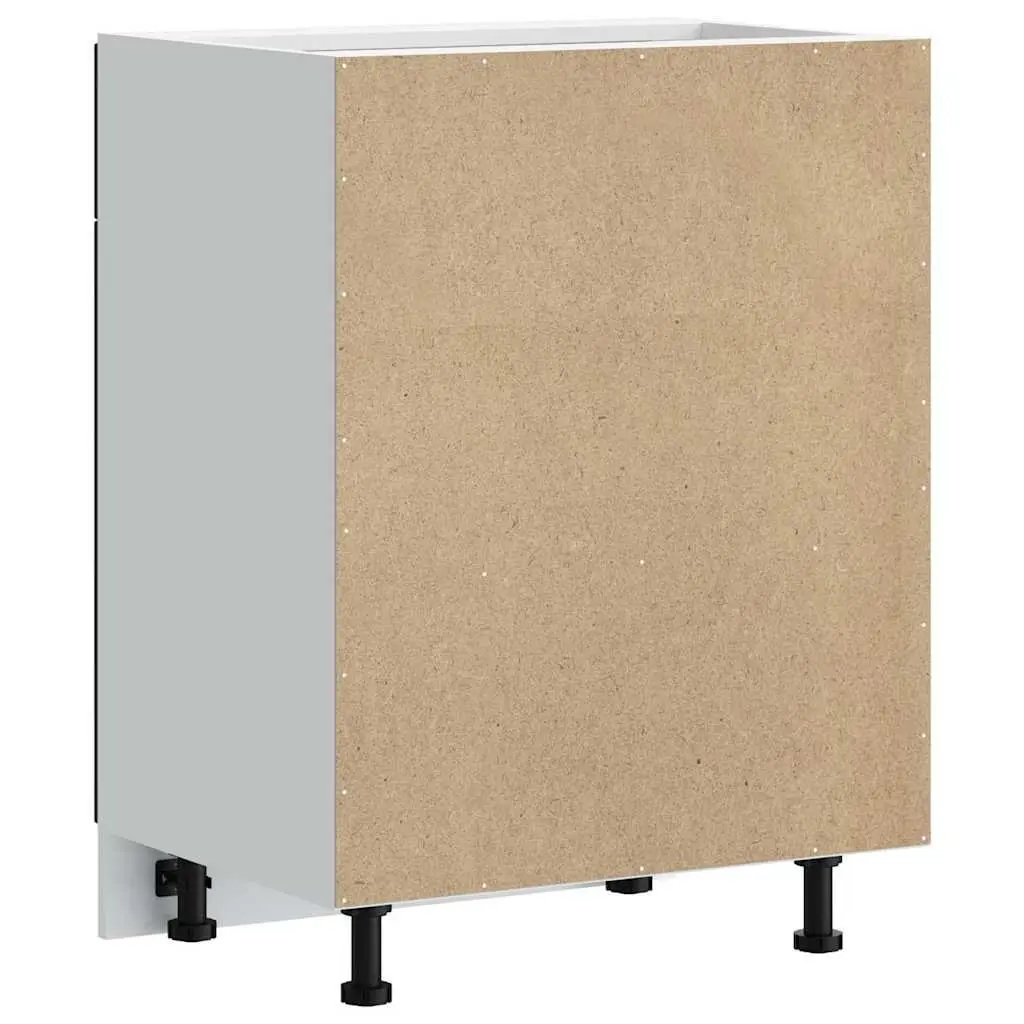 Kitchen Base Cabinet Engineered Wood Black Adjustable Feet