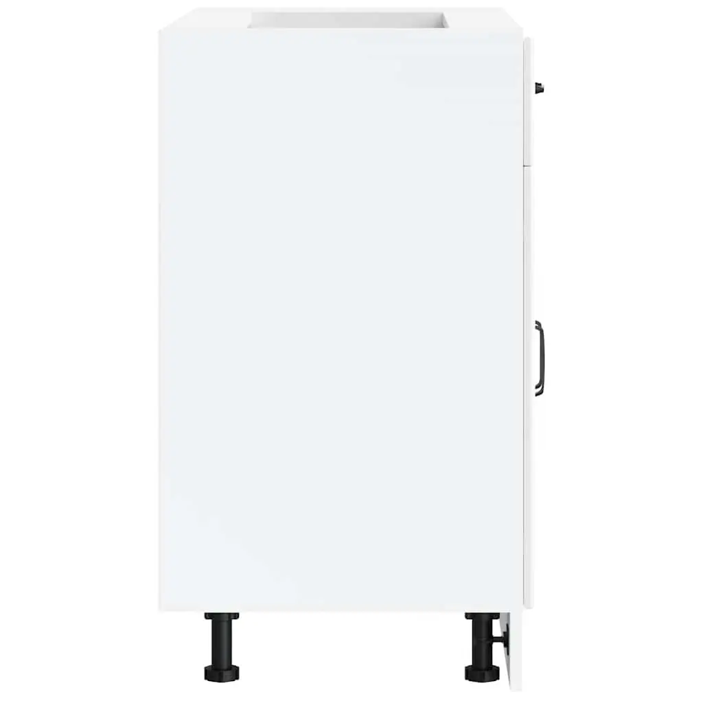 Kitchen Base Cabinet Engineered Wood High Gloss White