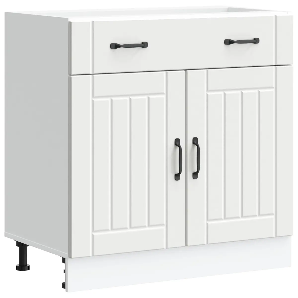 Kitchen Base Cabinet Engineered Wood White Storage Cupboard
