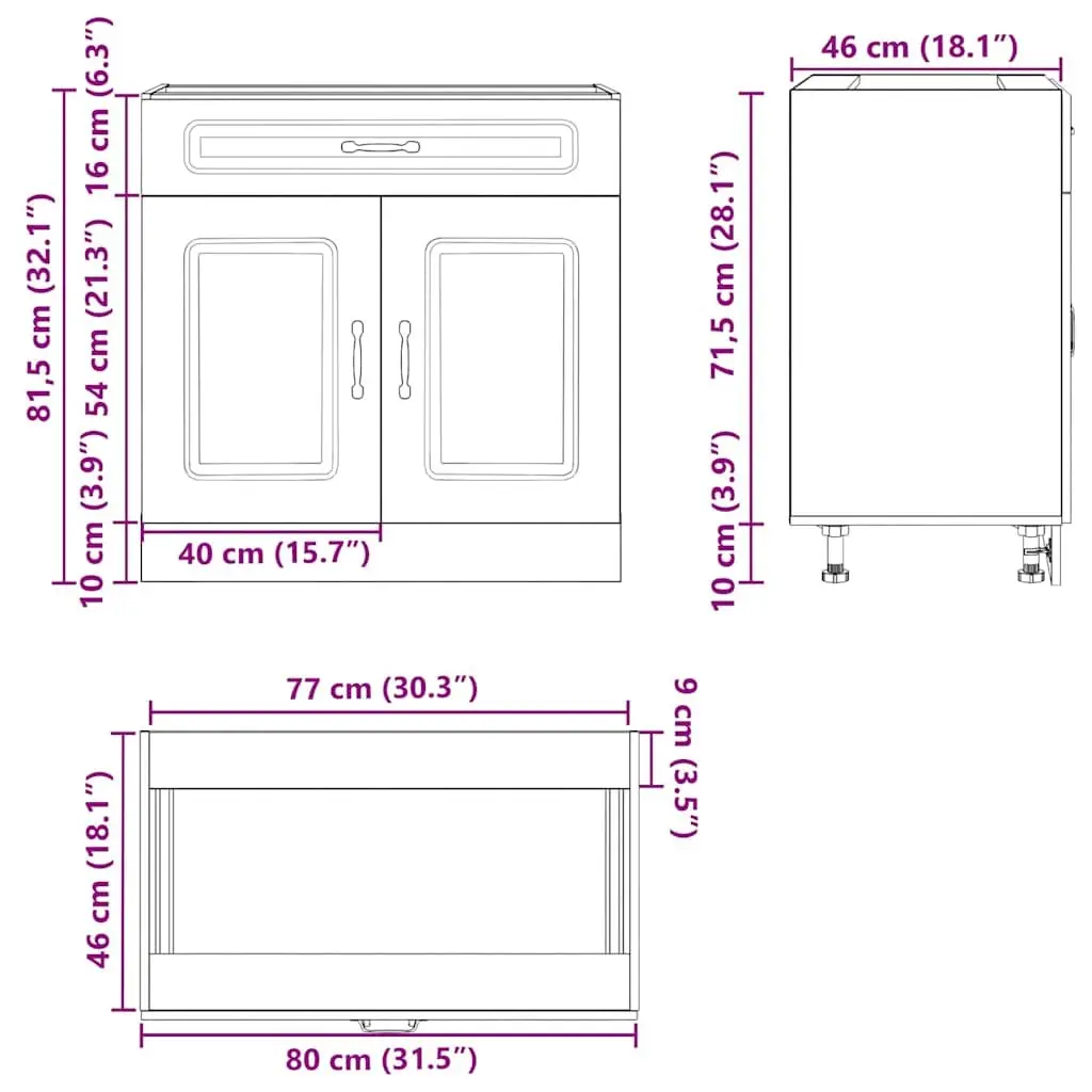 Kitchen Storage Cupboard Base Cabinet High Gloss White Engineered Wood with Adjustable Feet