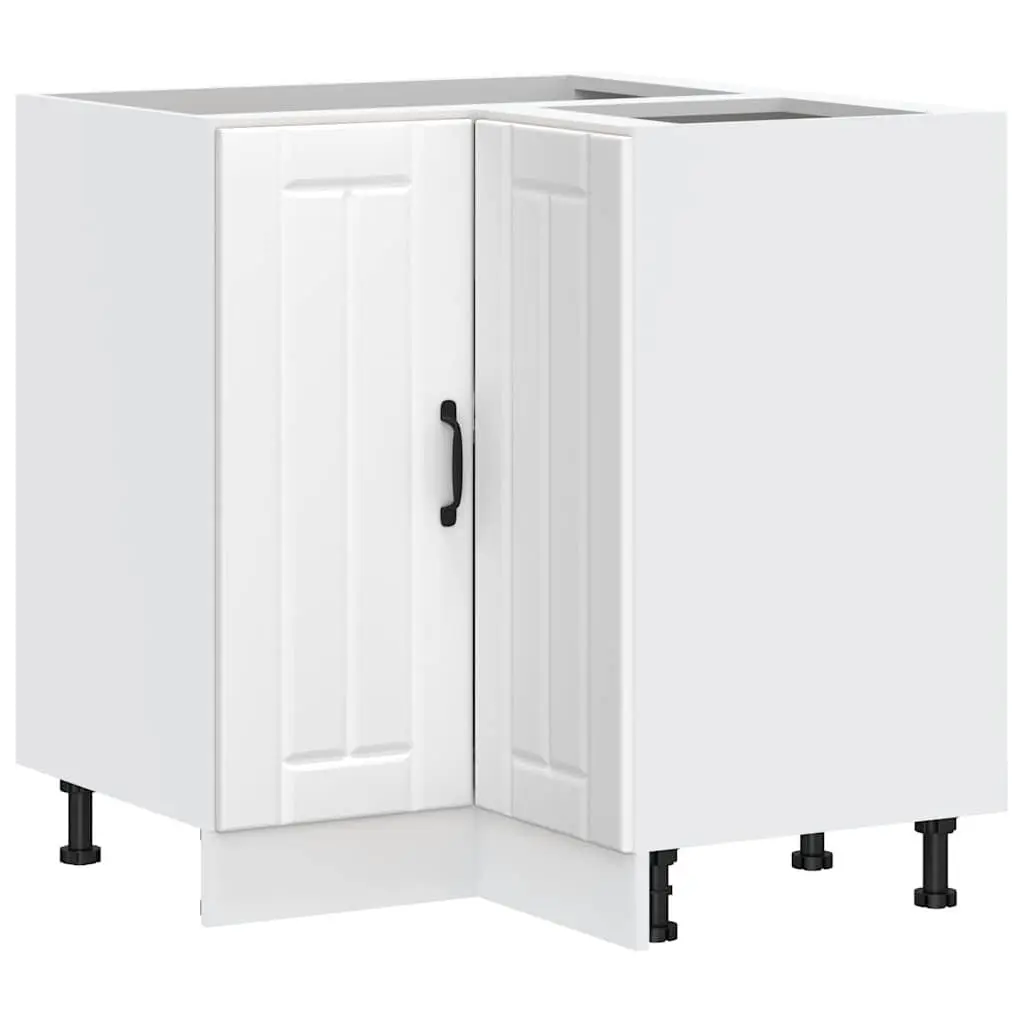 Kitchen Corner Base Cabinet Engineered Wood White Adjustable Feet
