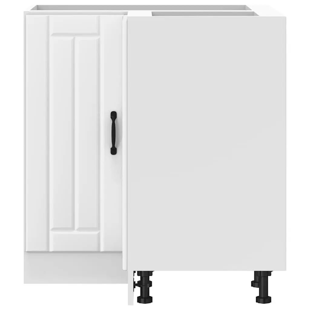 Kitchen Corner Base Cabinet Engineered Wood White Adjustable Feet
