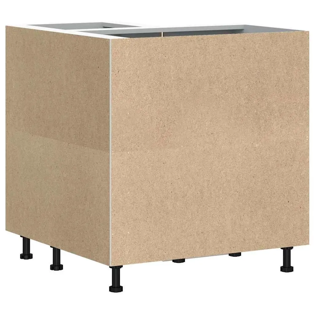 Kitchen Corner Base Cabinet Engineered Wood White Adjustable Feet