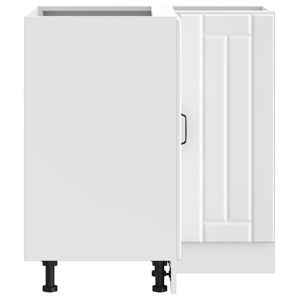 Kitchen Corner Base Cabinet Engineered Wood White Adjustable Feet