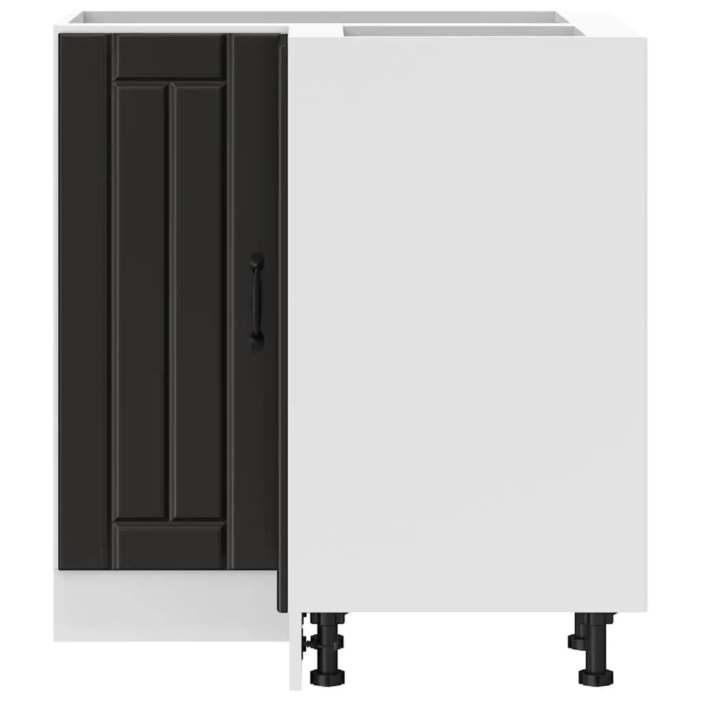 Kitchen Corner Base Cabinet Engineered Wood Black