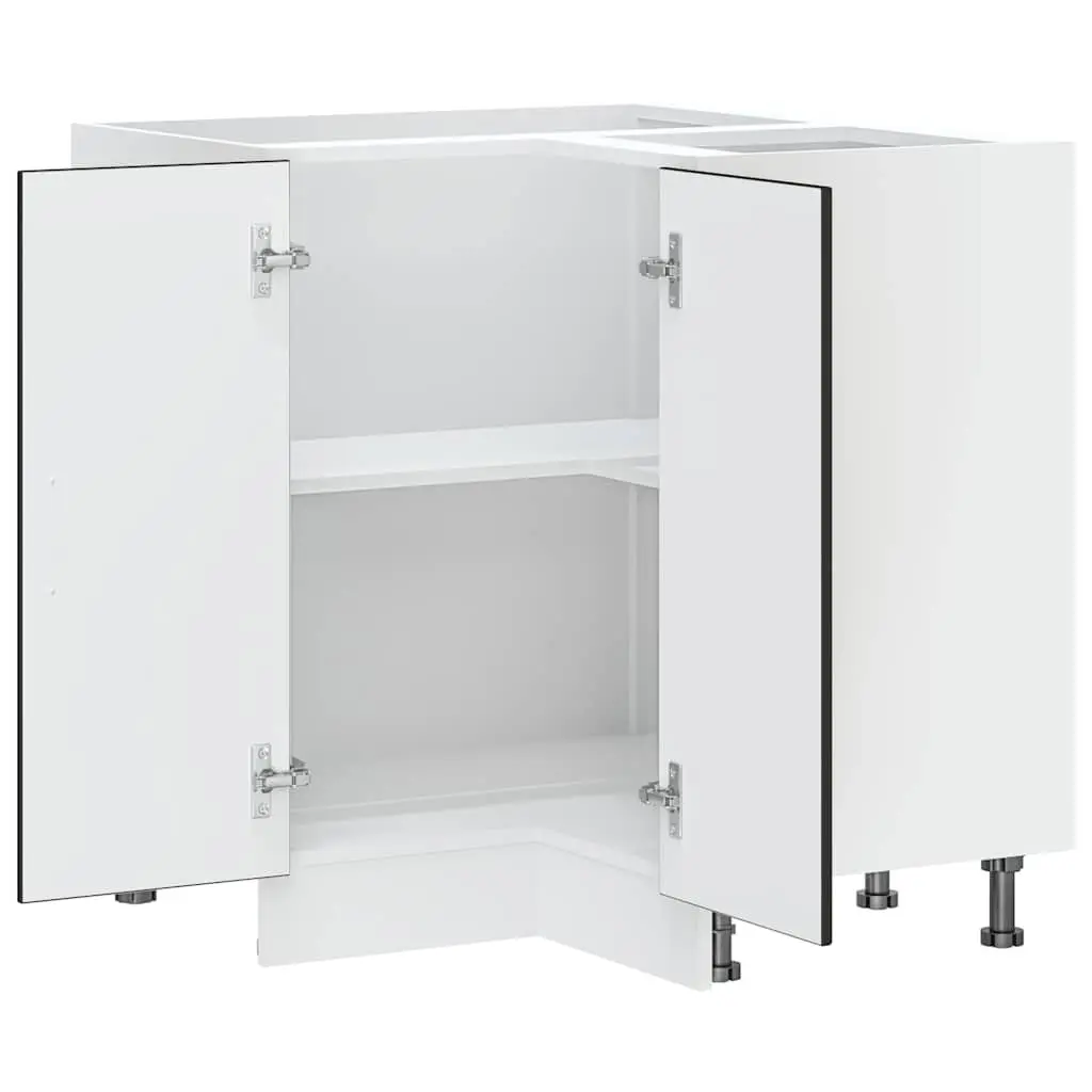 Kitchen Corner Base Cabinet Engineered Wood Black
