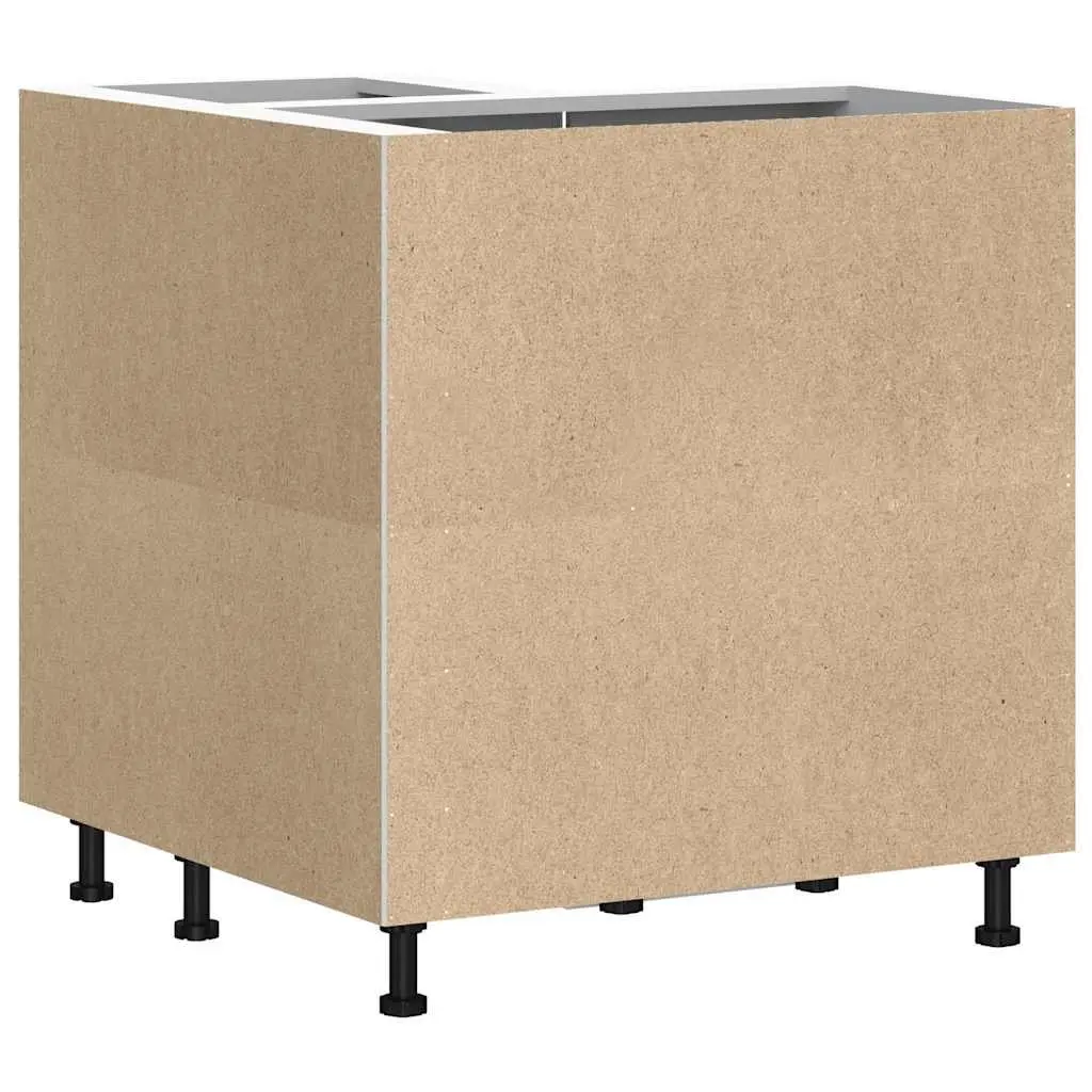 Kitchen Corner Base Cabinet Engineered Wood Black