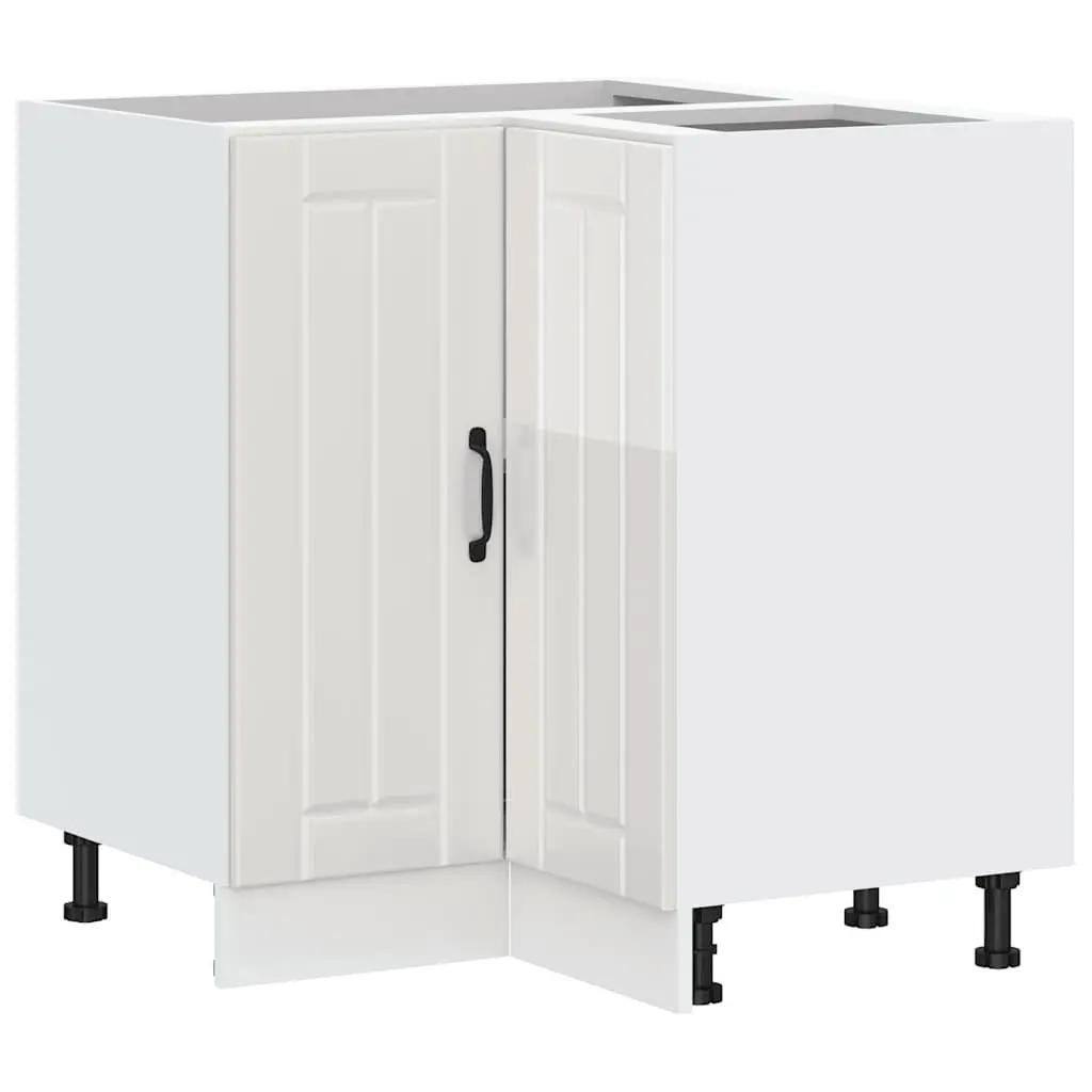 Kitchen Corner Base Cabinet White Engineered Wood Storage Organiser Unit