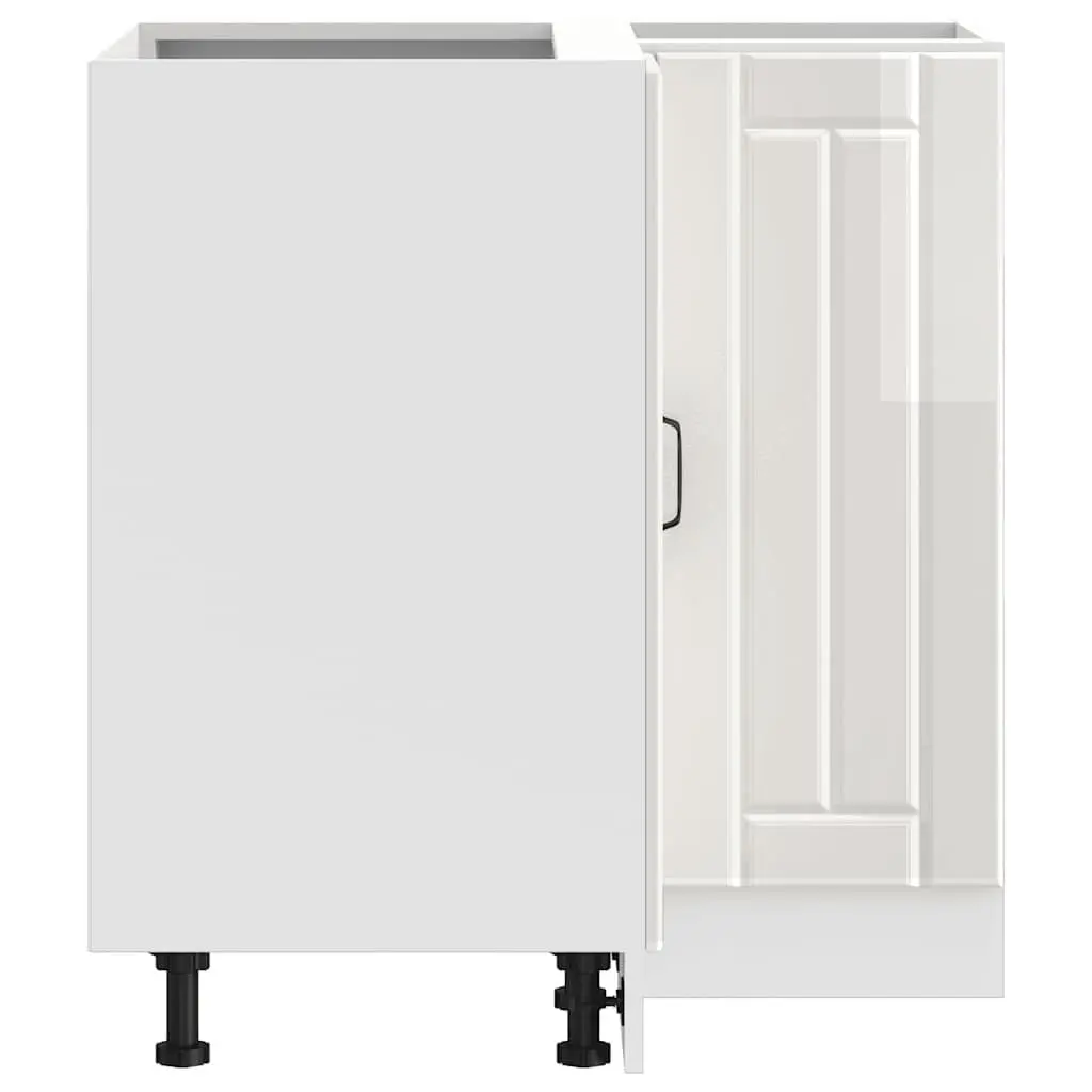 Kitchen Corner Base Cabinet White Engineered Wood Storage Organiser Unit