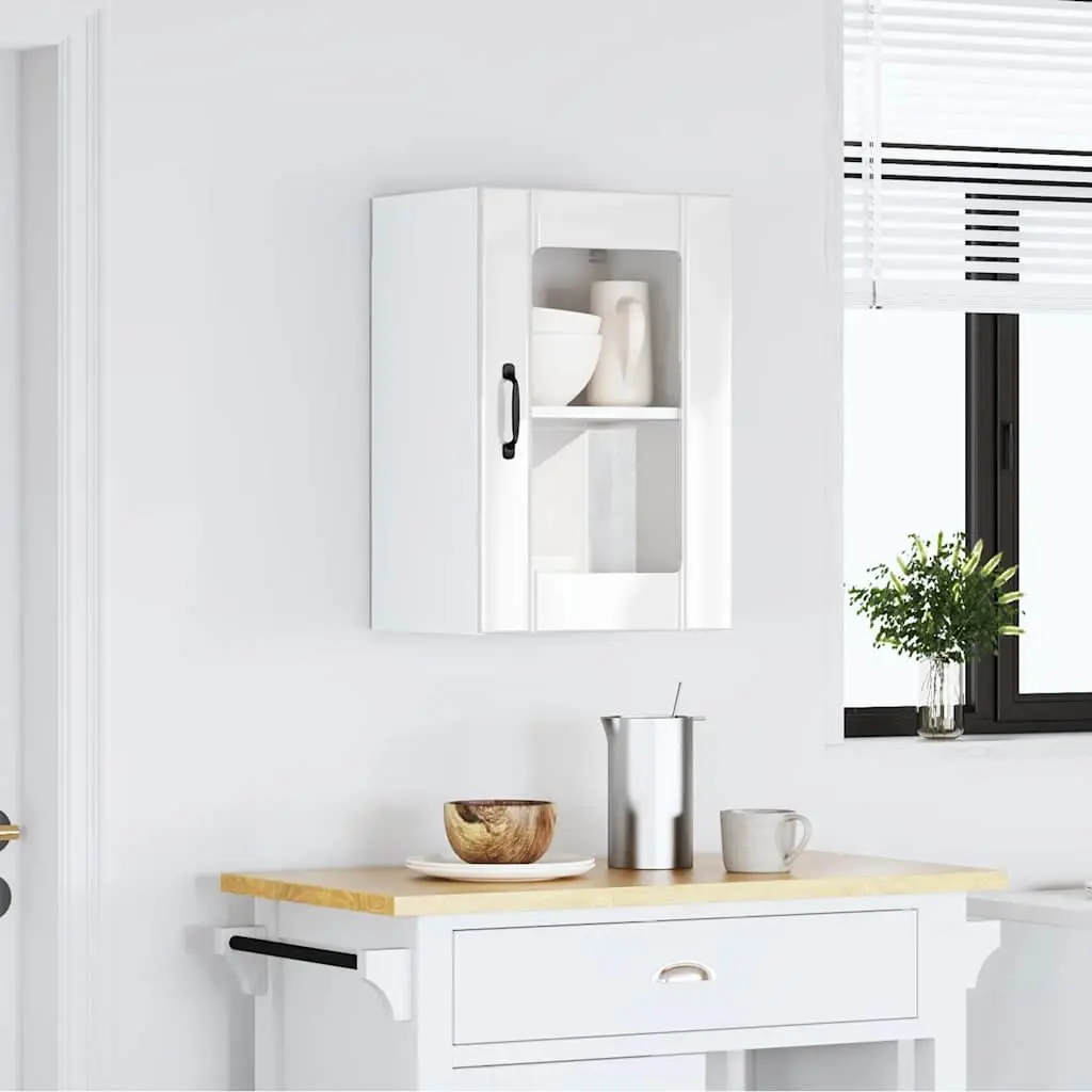 Wall-Mounted Kitchen Cabinet with Glass Door
