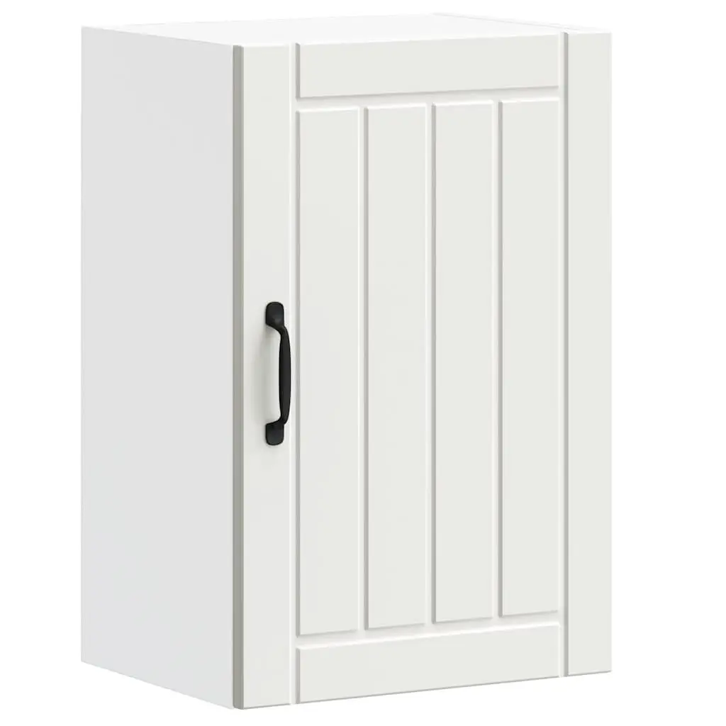 White Engineered Wood Wall Cabinet for Kitchens