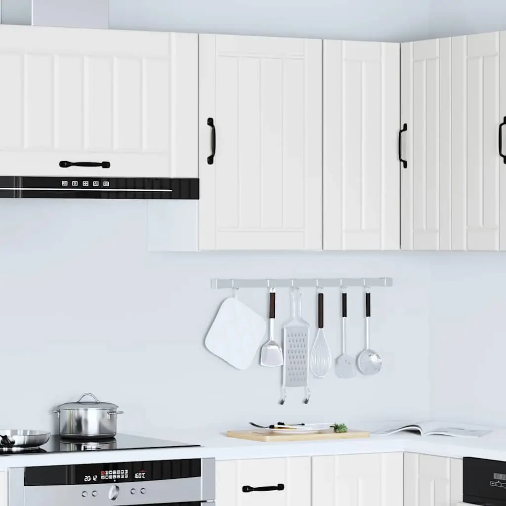 White Engineered Wood Wall Cabinet for Kitchens