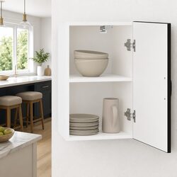 Versatile Black Wall Cabinet for Kitchen Organization