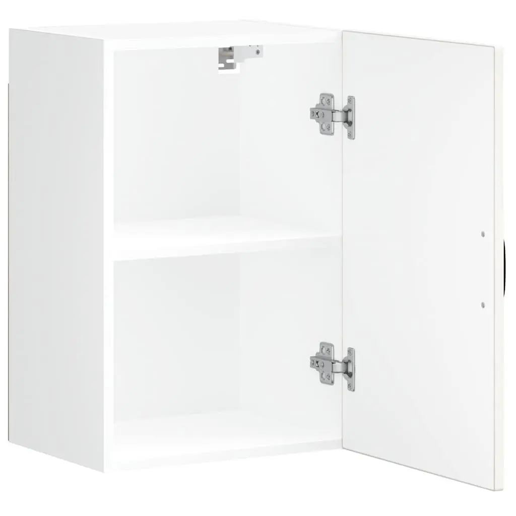 Kitchen Wall Cabinet White Engineered Wood Wall-Mounted Storage Glass Door