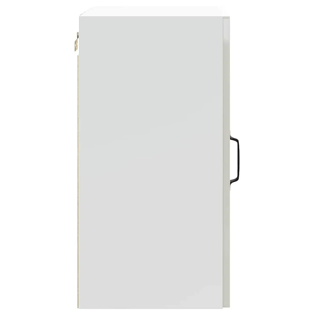 Kitchen Wall Cabinet White Engineered Wood Wall-Mounted Storage Glass Door