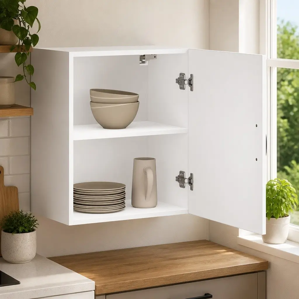 White Wall Cabinet for Kitchen Storage Needs