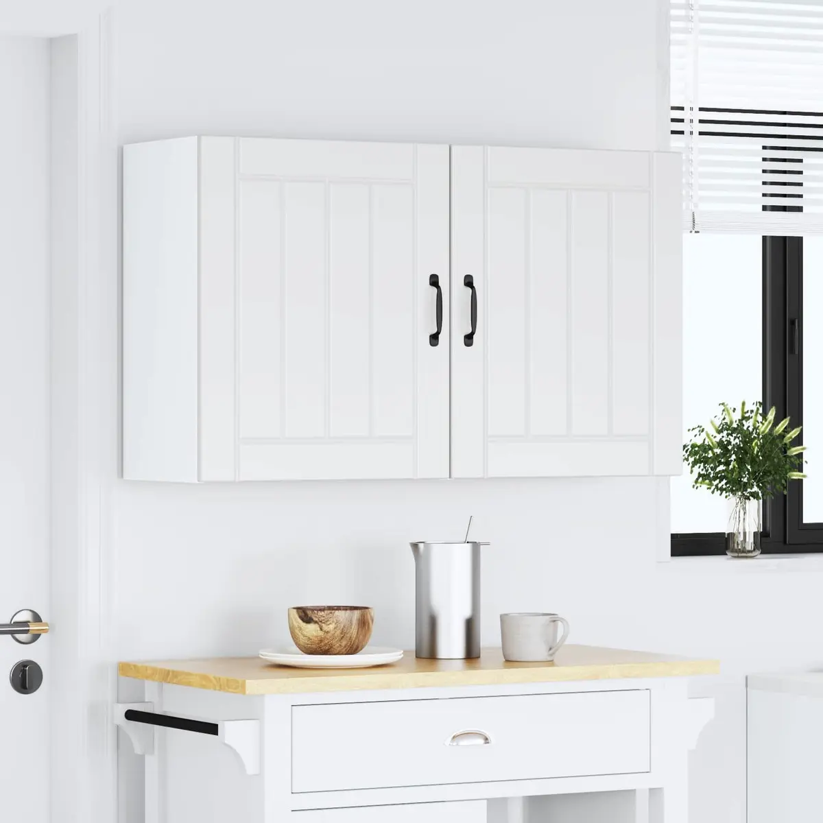 2 White Wall Cabinets