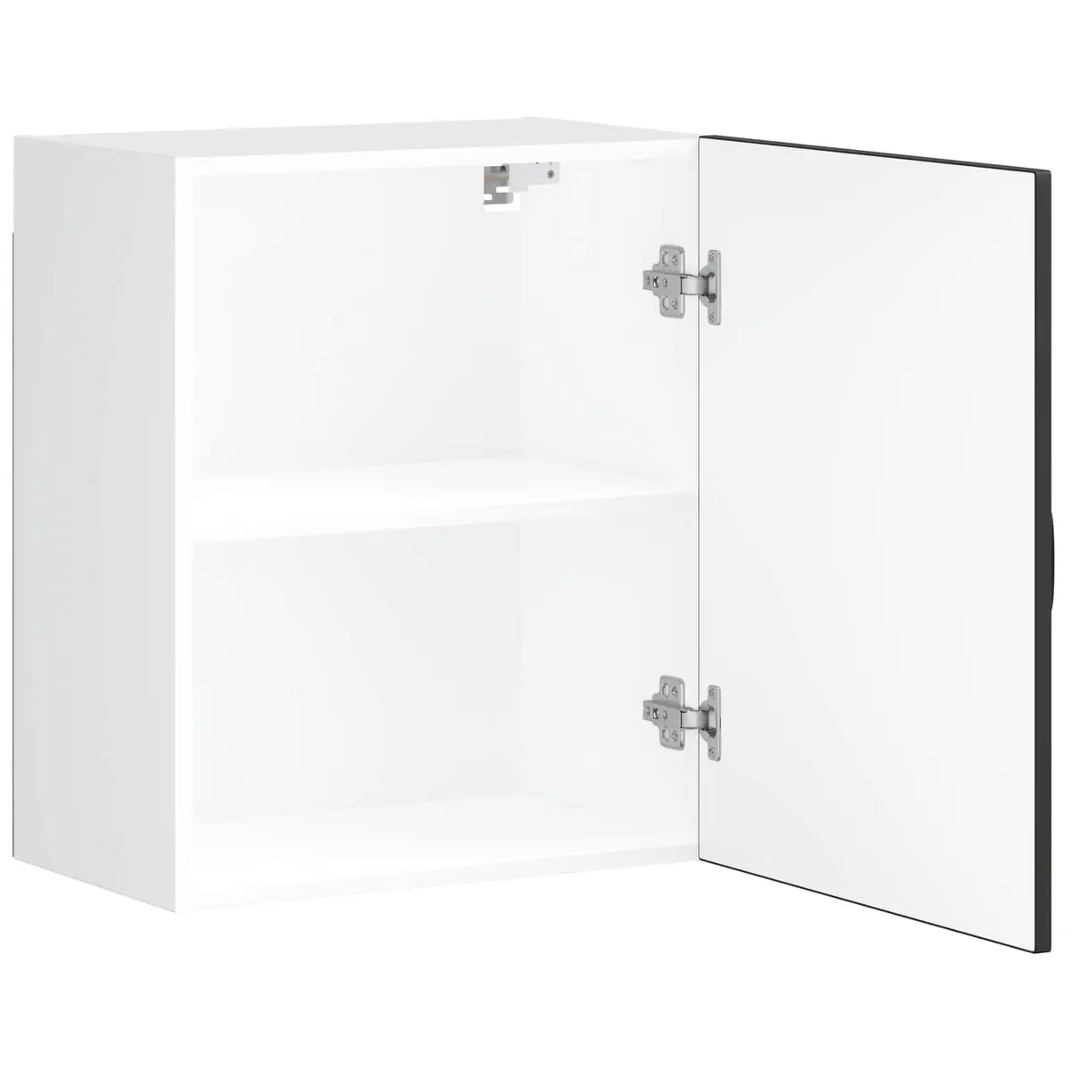Kitchen Wall Cabinet Black Engineered Wood Glass Door Storage Organiser