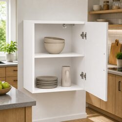 Practical White Kitchen Wall Cabinet for Organising Space