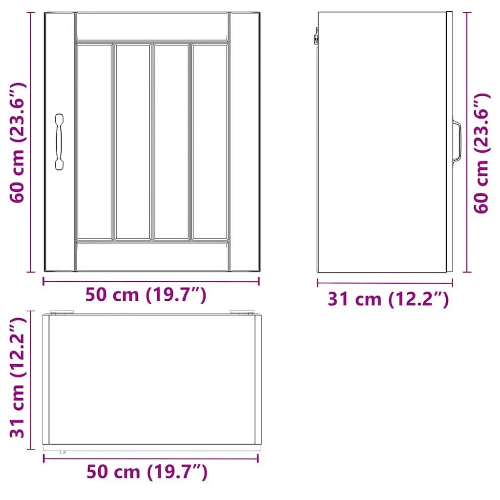 Kitchen Cabinet White Engineered Wood Glass Door Wall Mounted Storage