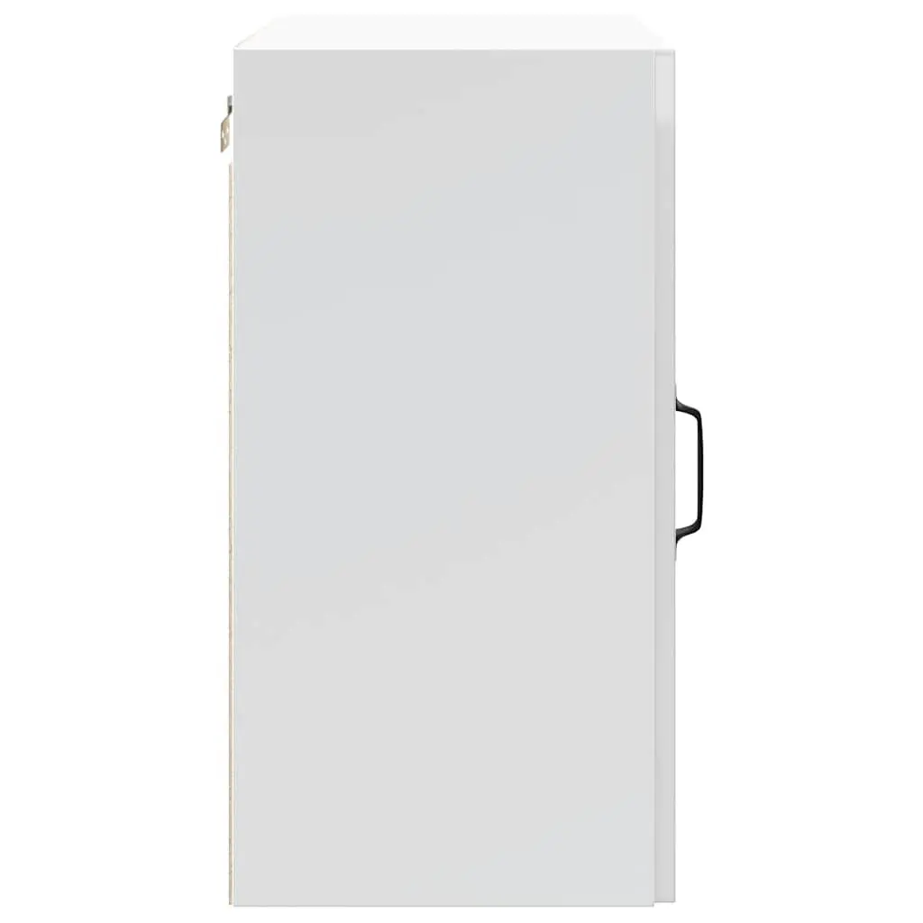 Kitchen Cabinet White Engineered Wood Glass Door Wall Mounted Storage