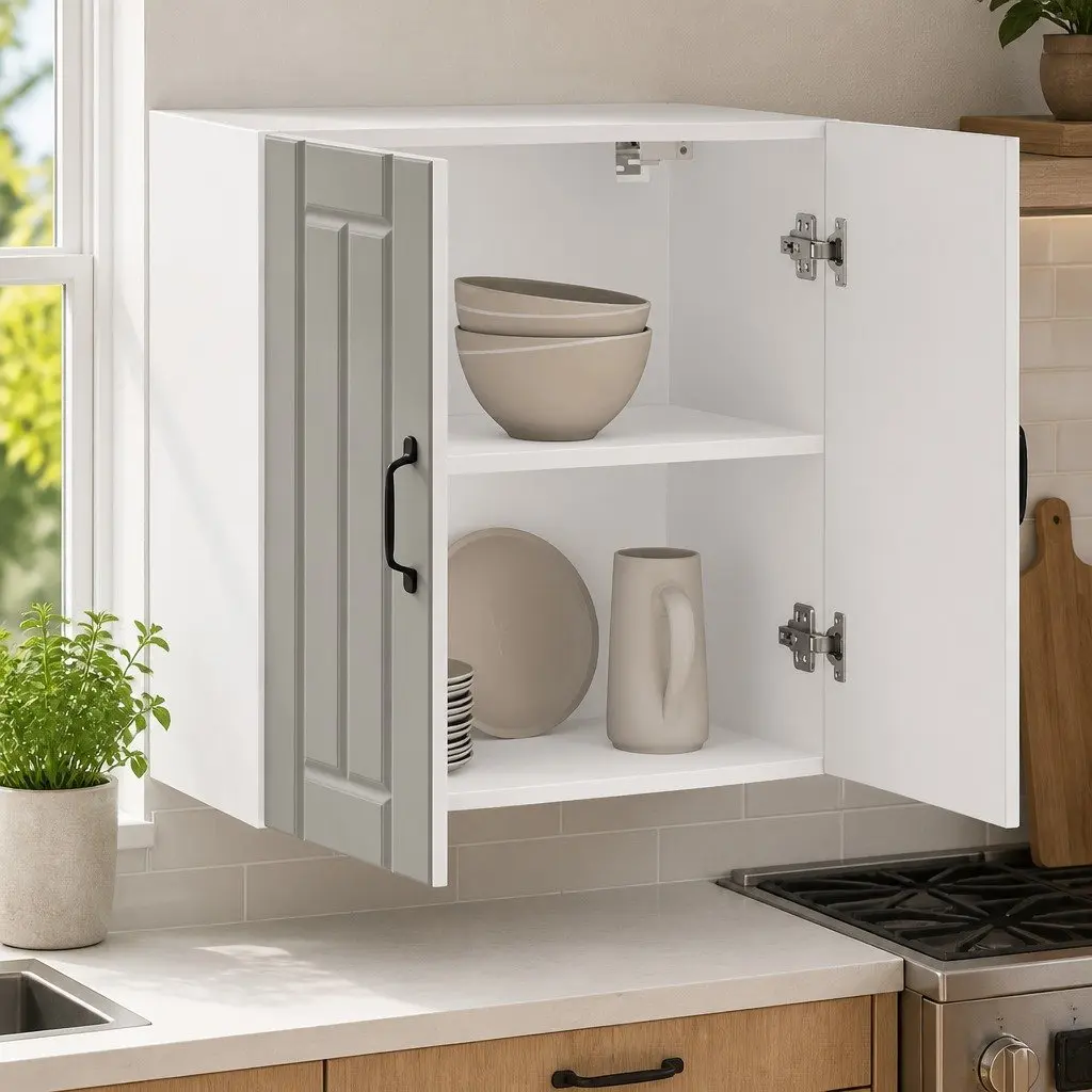 Wall-Mounted Kitchen Storage Cabinet in White