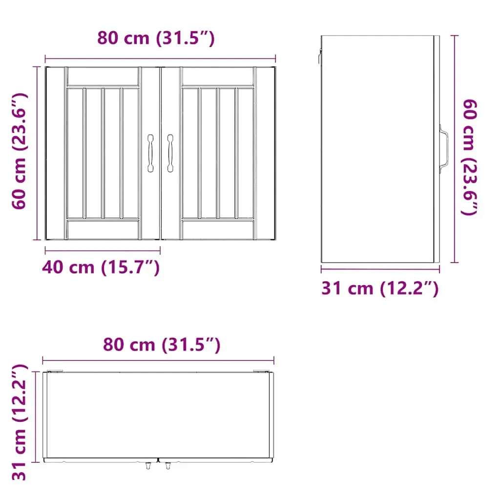 Kitchen Cabinet Engineered Wood Wall-Mounted White Glass Door Storage Organiser
