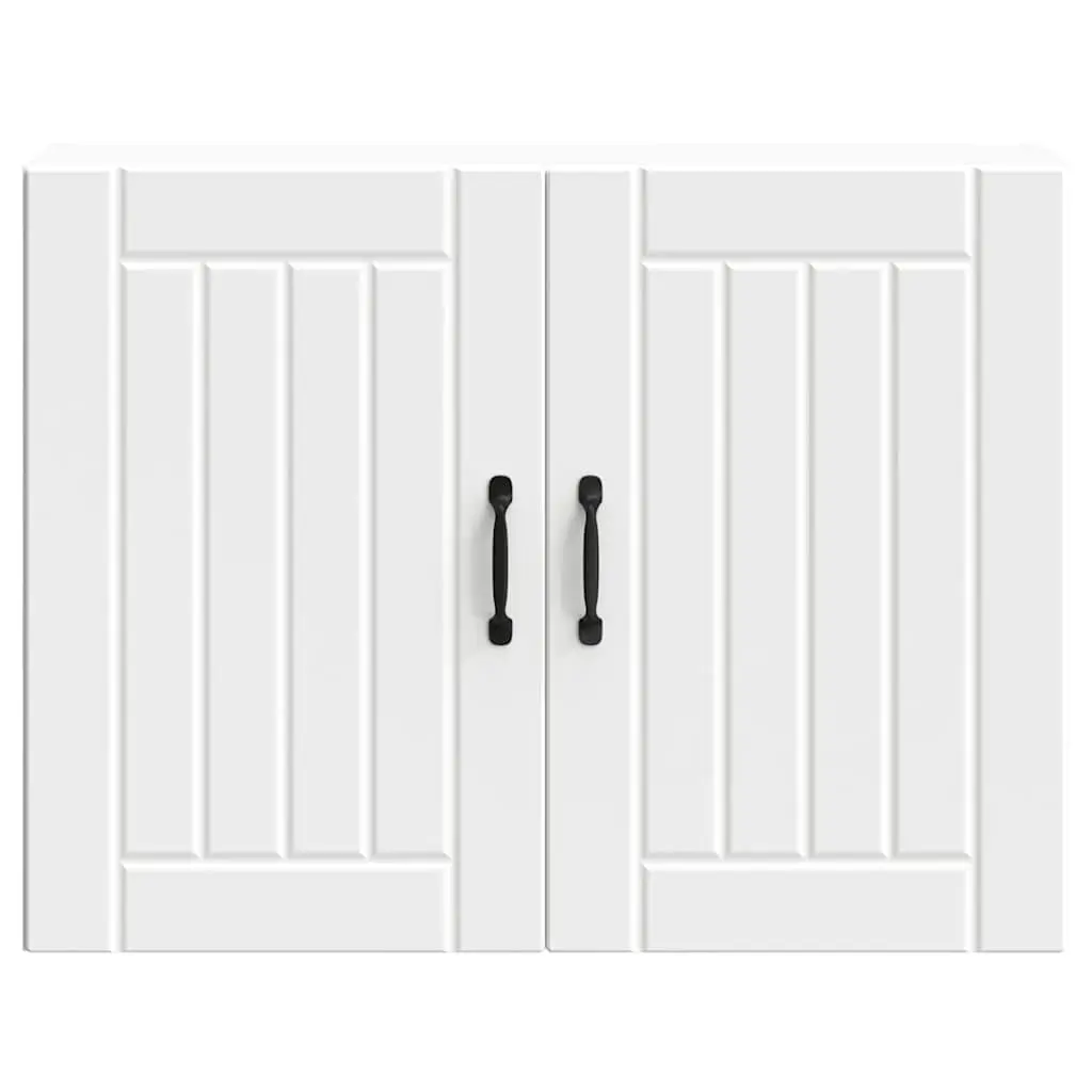Kitchen Cabinet Engineered Wood Wall-Mounted White Glass Door Storage Organiser