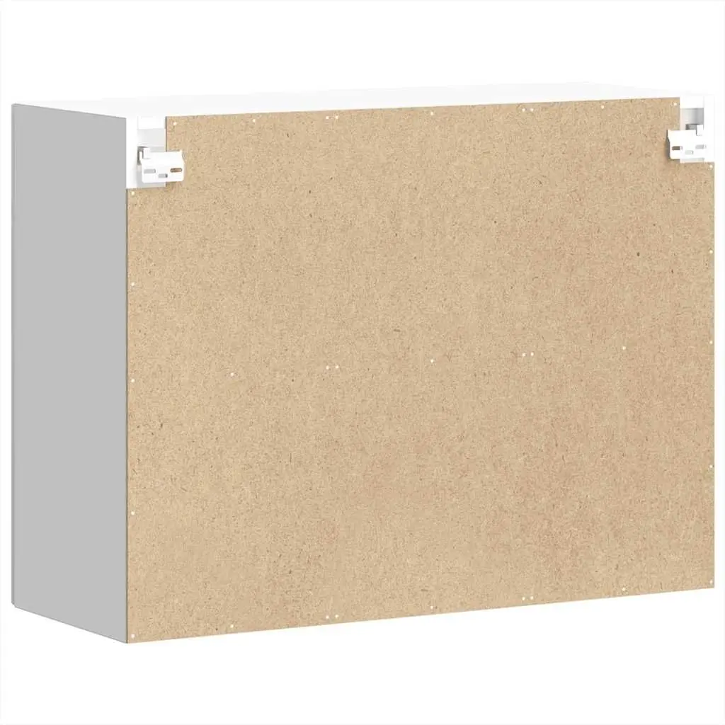 Kitchen Cabinet Engineered Wood Wall-Mounted Glass Door White Storage Organiser