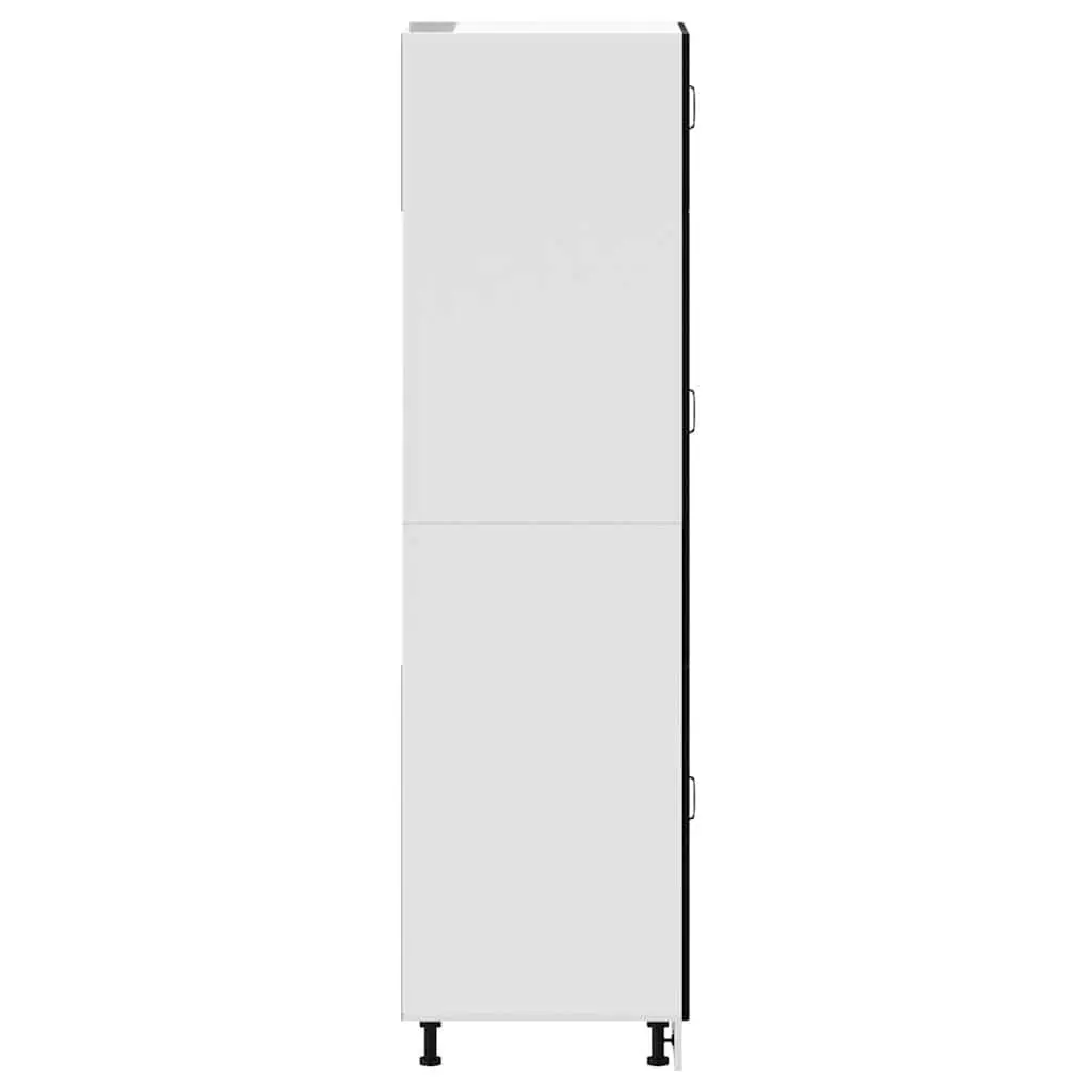 Kitchen Cupboard Engineered Wood Black Storage Cabinet with Adjustable Feet